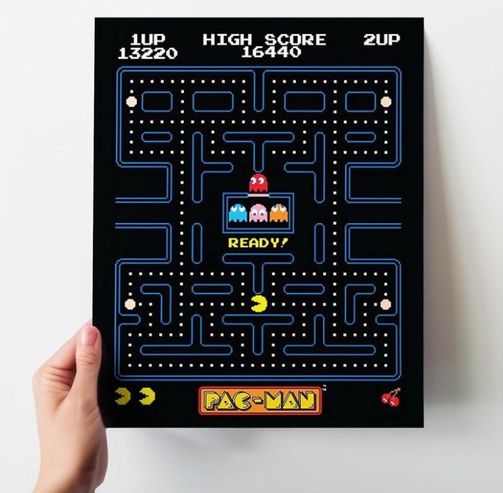 Pac-Man Arcade Poster 11×14 — Classic Gamer Must-Have